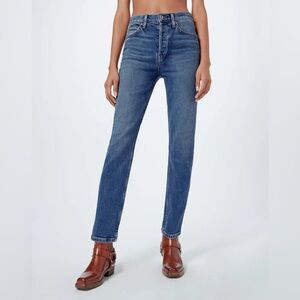 NWOT Re/Done 90s High Rise‎ Ankle Crop Button Fly Mid 70s Wash Size 25